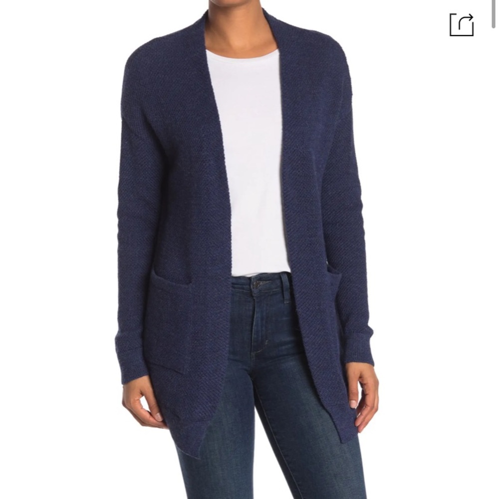 GoodLife Alpaca Blend Cardigan In Navy Blue